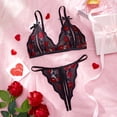 thumbnail image 2 of Levmjia Women Lace Lingerie Set Deep V Push Up Bra and Thong Set Sheer Comfortable Adjustable Straps for Daily Wear Date Night, 2 of 8