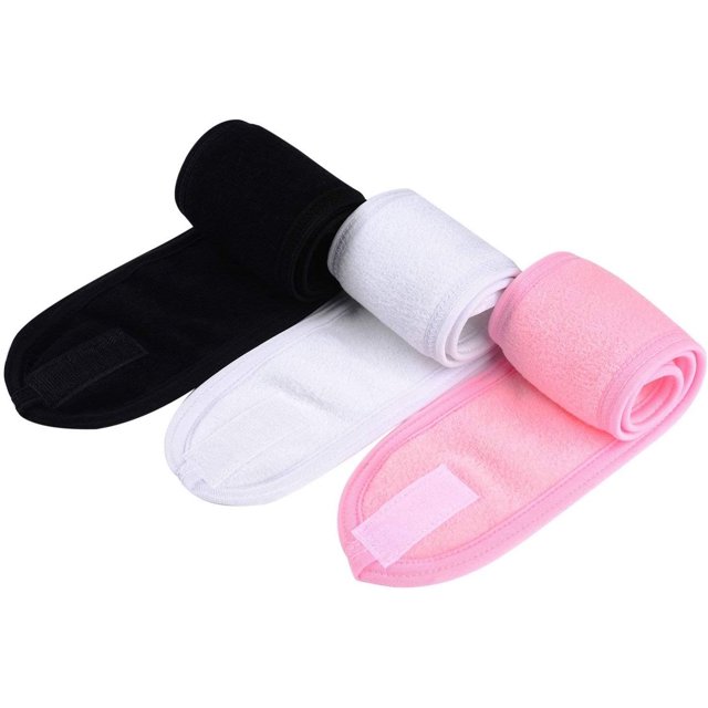 Diadema lavable para maquillaje Multicolor para Spa Yoga deporte maquillaje cuidado facial 3 uds.
