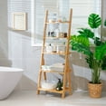 thumbnail image 2 of Costway 5-Tier Bamboo Ladder Shelf Bookshelf Display Storage Rack Flower Stand Natural, 2 of 10