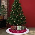 thumbnail image 5 of RKZDSR 24.4 Inch Rustic Red Knit Christmas Tree Skirt – Soft Plush Xmas Collar for Holiday Decor, Cozy Knitted Mat Fits Small Trees, Perfect for Home/Party Festive Decoration, 5 of 7
