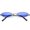 Silver / Blue, variant on Retro Small Oval Sunglasses Slim Arms Color Tinted Flat Lens 51mm (Gold / Yellow)