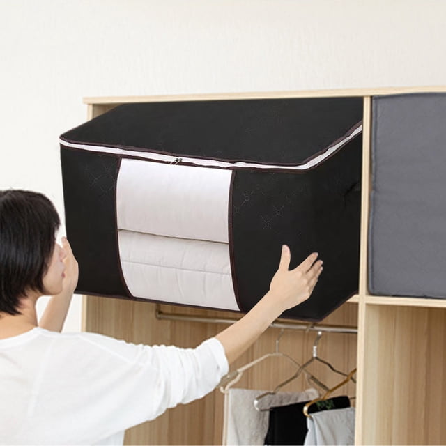 Xihbxyly Bolsa de Almacenamiento Resistente, Asas Reforzadas, Gran Capacidad, Diseño de Doble Cremallera, Ahorra Espacio para Ropa, Multiusos para Mudanzas, Viajes y Dormitorios, Tamaño 60 X 40 X 35