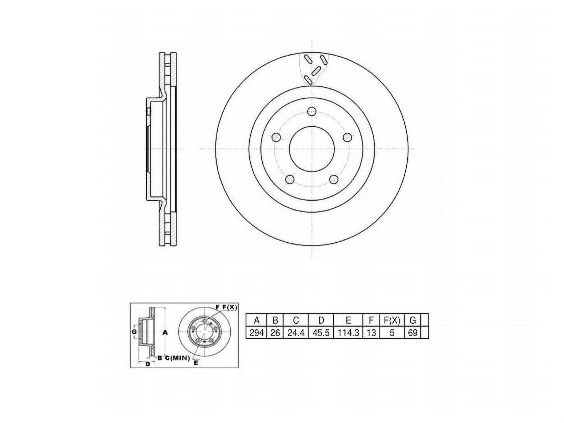 UltraHC Coated High Carbon Brake Rotor, Front UR002221, Jeep Patriot 2017-2007