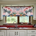 thumbnail image 3 of Yayeee Kitchen Curtains Tier Set of 2 Light Filtering 57"x24" Over Sink Window Panels, Flowers and Leaves, 3 of 7