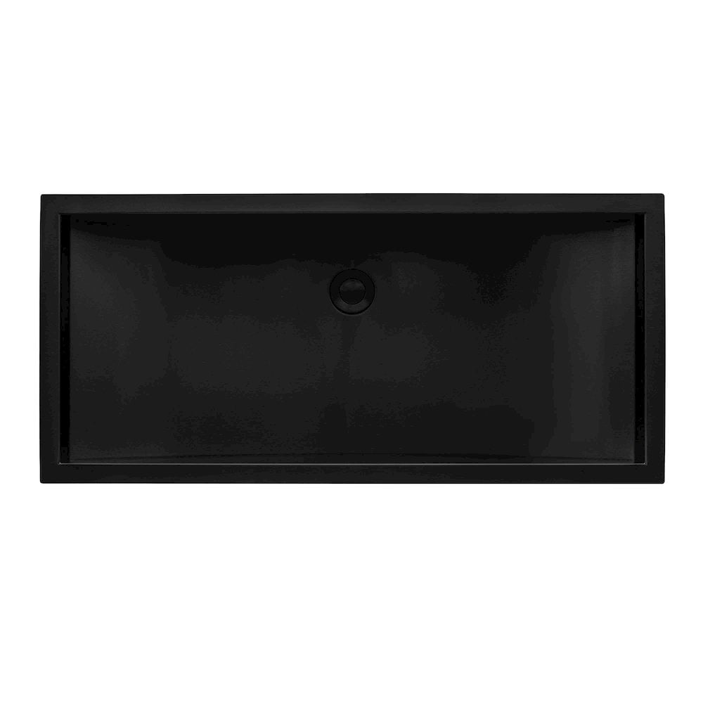 Ruvati 34 x 14 inch Gunmetal Black Stainless Steel Rectangular Bathroom Sink Undermount