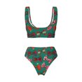 thumbnail image 2 of Honeii red and green bow tie Print Women’s Bikini Set,Two Piece Swimsuit Bathing Suits,Stylish High Elasticity Swimwear for Beach and Pool, 2 of 7