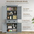 thumbnail image 4 of HOMCOM Garde-Manger de Cuisine, Buffet Autoportant avec 4 Portes, Gris, 4 of 10