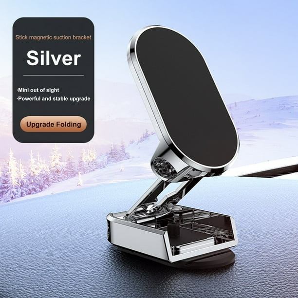 Soporte magnético de Metal para teléfono móvil de coche, soporte magnético plegable para teléfono móvil en coche, GPS, para iPhone, Xiaomi, montaje giratorio de 360 ° xuanjing unisex