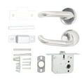 thumbnail image 1 of Passageway Door Handle Lock,  Universal Stainless Steel Door Handle Locks Easy To Use Easy To Install Comfortable To Use  for Warehouse, 1 of 8