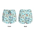 thumbnail image 3 of Balery Sea Shells 2 Pantalones cortos deportivos para mujer con forro y dos bolsillos, elásticos, para entrenamiento, gimnasio, yoga-Medium, 3 of 7