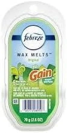 Febreze Original Gain Wax Melts, 3 Packs of 6 Wax Melt Warmer Cubes per Pack, Each pack is 2.5 OZ