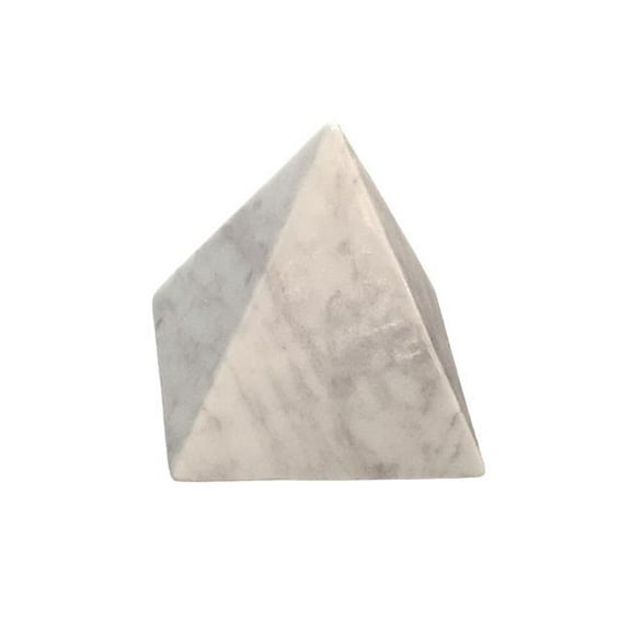 Metrotex Designs 16026 Small Marble Pyramid Figurine - White