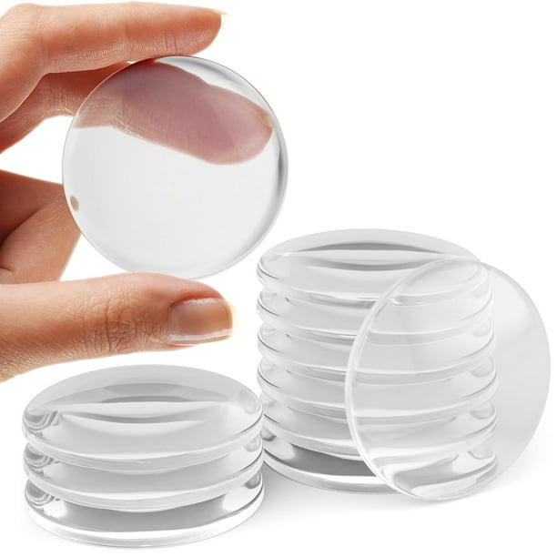 Juego de topes para manijas de pared y puerta con 10 topes de goma transparente