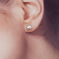 thumbnail image 5 of ELBLUVF 925 Sterling Silver White Gold Plated Light Purple 9mm Freshwater Cultured Pearl Stud Earrings For Women, 5 of 8