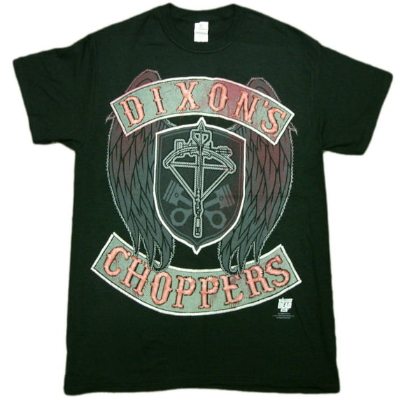 Walking Dead Daryl Dixon's Chopper Faux Stitch Men's Black Shirt, Medium