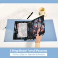 thumbnail image 3 of 2 Pack Flip Folders with Clear PVC Window Binder Pouches 3-Ring Binder Organizer for Office & Home White Flowers with Blue Butterflies, 3 of 6