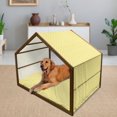 thumbnail image 2 of Gingko Pet House, Autumn Tones Inspired Pastel Vibrant Biloba Petals Blossom Essence Theme, Outdoor & Indoor Portable Dog Kennel with Pillow and Cover, 5 Sizes, Yellow Mustard White, by Ambesonne, 2 of 4