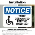 thumbnail image 3 of (2 Pack) Table Designated For The Handicapped Sign, 3 of 7