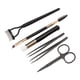 thumbnail image 3 of Juego de 7 herramientas de maquillaje para cejas, pestañas, rizador, tijeras y pinzas, color negro., 3 of 14