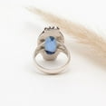 thumbnail image 5 of Women’s Iolite Ring – Oval Cut Gemstone Vintage Oxidized Silver Ring, Handmade Healing Crystal Ring Size US 7.5, 5 of 6