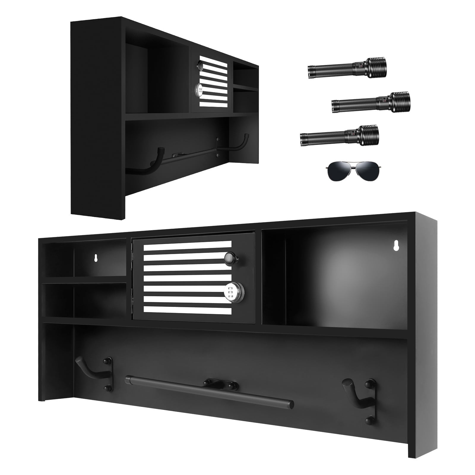Police Gear Rack with Hooks, Heavy Duty Tactical Police Hanger, Body Armor Stand & Police Gear Stand Wall-Mounted for Duty Gear