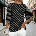 thumbnail image 7 of Miluxas Women's Business Casual Tops 3/4 Sleeve Dressy Blouses office Work Shirts Black M(M), 7 of 7