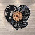 thumbnail image 1 of Horloge Murale Design Moderne Noir USB Rétro Disque Vinyle Horloge Murale Cœur, 1 of 3