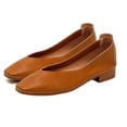 thumbnail image 5 of Viluyesy Womens Loafers Square Toe Faux Leather Slip On Arch Support Casual Work Cushioned Low Block Heel Shoes Brown Size US7.5, 5 of 7