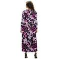 thumbnail image 2 of FKELYI Hippie Floral Skull Print Long Sleeve Maxi Dress for Women V-Neck Soft Casual Dress Flowy A-Line Dresses with Side Pockets for Party Wedding, S, 2 of 6