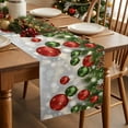 thumbnail image 3 of Christmas Red Green Balls Table Runner 13x90in Non-Slip Cotton Linen Table Runners, Xmas Winter Snowflakes Dresser Scarves TableRunner for Dinner Kitchen Dining Wedding Party, 3 of 9