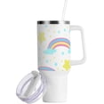 thumbnail image 2 of SKYSONIC 40oz Tumbler with Handle and Straw-Double Wall Vacuum Reusable Stainless Steel Insulated Water Bottle Mothers Day GiftsStar and Rainbow, 2 of 7
