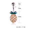 thumbnail image 5 of Pineapple Belly Button Rings 14G Surgical Steel Belly Button Rings Belly Button Piercings, 5 of 5