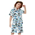 thumbnail image 2 of WOYY Summer Boys Hawaii Beach Outfits Tropical Print Short Sleeve Button Down Shirt Shorts Set for Kids, Sizes 1-8, 2 of 4