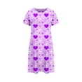 thumbnail image 3 of HSHMT Women's Sleepwear Plus Size Casual Sleep Dress Women's Plus Heart Print Short Sleeve Round Neck Medium Stretch Loose Nightdress Valentine's Day Nightdress, 3 of 3