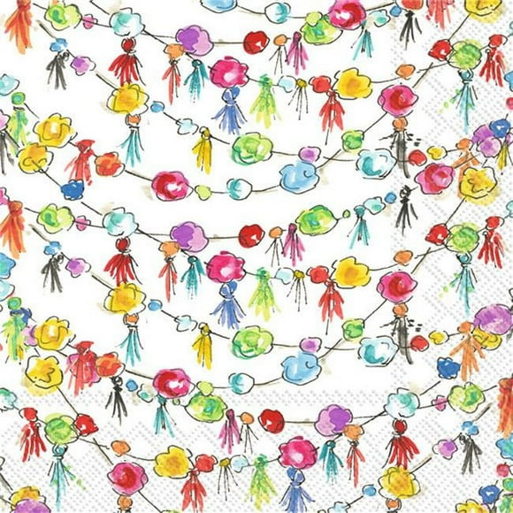Boston International C036600 Serviette en Papier pour Cocktail Fiesta Pom Poms - Lot de 3