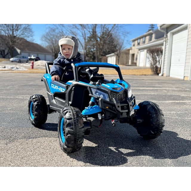 AKDSteel 24V Ride On Car for Kids with Remote Control, Battery Powered Off-Road UTV, 400W Motors, 19" Seat, 4 Shock Absorbers, 4.5mph Max Speed, Music, LED Lights