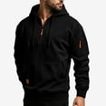 thumbnail image 3 of Quarter Zip Pullover Hoodies Mens Casual Drawstring Long Sleeve Sweatshirts with Kangaroo Pocket and Arm Pocket Trendy Fall Outfits 2026, 3 of 6