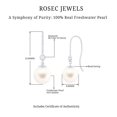 thumbnail image 5 of Rosec Jewels Freshwater Pearl Drop Earrings (8 mm, AAA Grade)- Pearl Diamond Earrings with Fish Hook - Ready to Gift for Women, 925 Sterling Silver, 5 of 6
