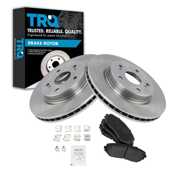 TRQ Front Brake Pad & Rotor Kit Brake Pads Brake Rotor Ceramic Fits Select 2006-2013 Suzuki Grand Vitara