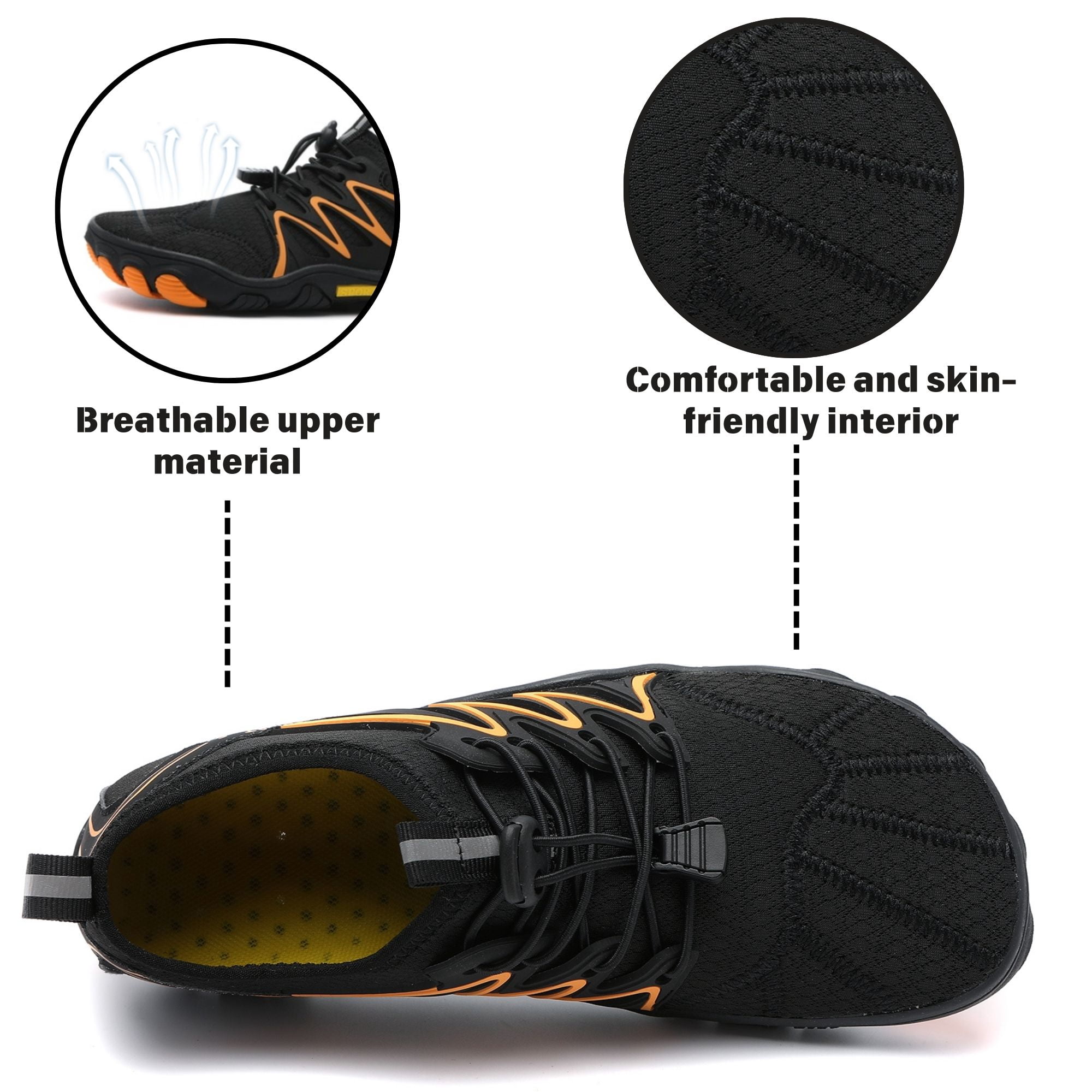BERANMEY Barefoot Shoes for Women & Men Wide Toe Box Hiking Water Shoes Non-Slip Breathable Swim Surf Shoes for Beach Pool Aqua Running & Walking Fast Drainage & Waterproof Design