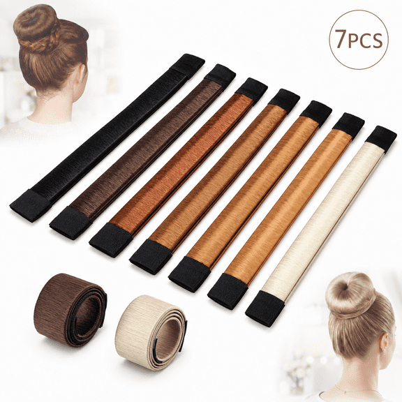 Emlimny 7 Pack Donut Bun Maker Hair Accessories, Hair Bun Making Styling Fashion Hair Styling Disk, DIY Hair Styling Tool for Women (Multicolor)