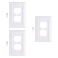 thumbnail image 2 of AMLESO 3 Pieces Electrical Outlet Covers Plate Covers Sturdy Decorative Wall Plates 2 Hole White, 2 of 8