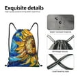 thumbnail image 3 of Kdxio vintage Starry Sunflower Print Drawstring Backpack Bag,Waterproof Draw String Back Sack, Gym Drawstring Bags Swim Bag For Unisex, 3 of 5