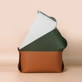 thumbnail image 4 of Storage Basket Leather Organizer with Handle Decorative Holder Container Box Detachable Cosmetic Stationery Decoration Brown Orange S, 4 of 9