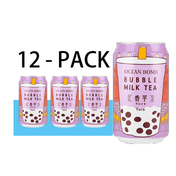 Ocean Bomb Bubble Milk Tea Taro Flavor Ready to Drink 11.16 fl oz 12 Count Can