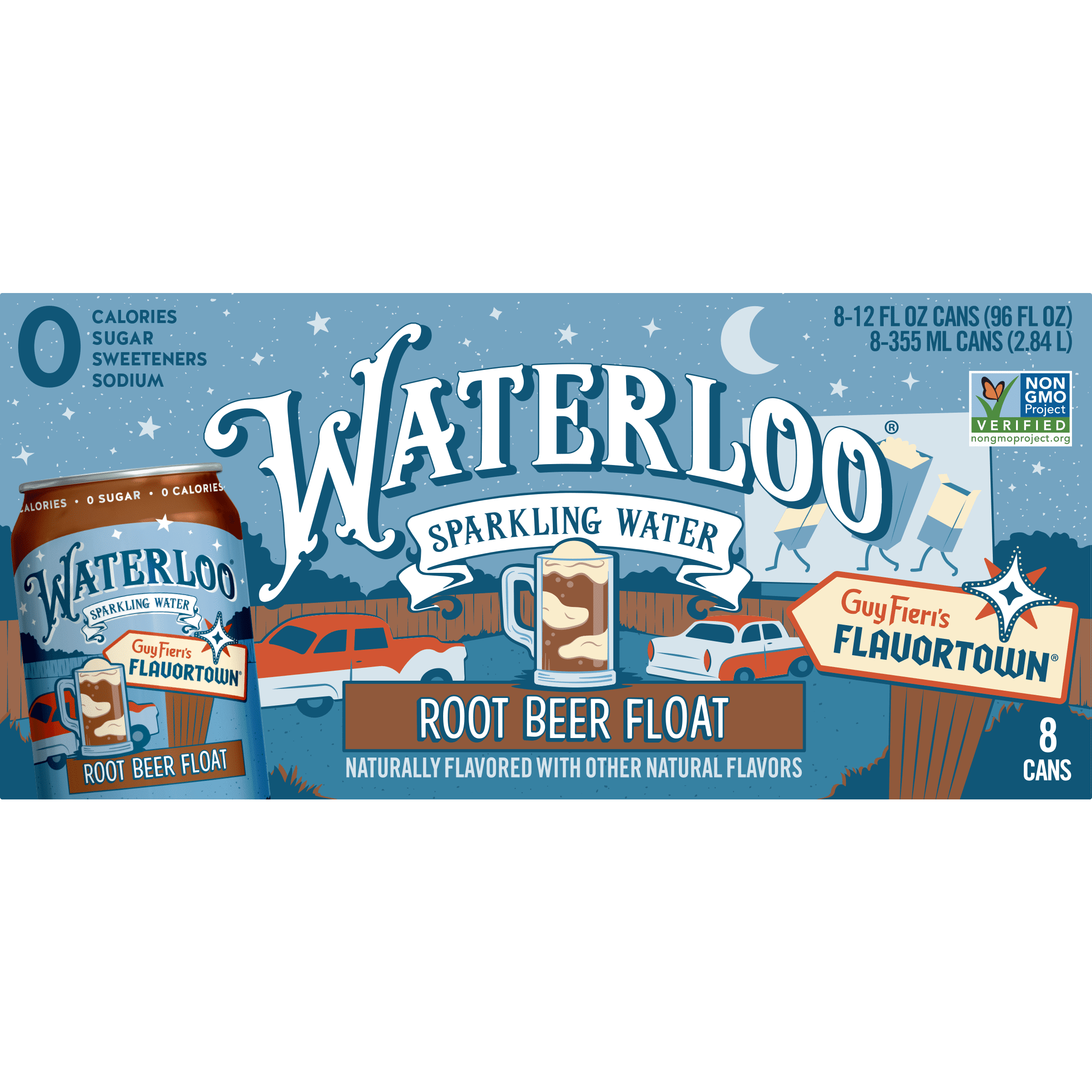 Waterloo Sparkling Water, Root Beer Float, 12 fl oz, 8 Pack Cans