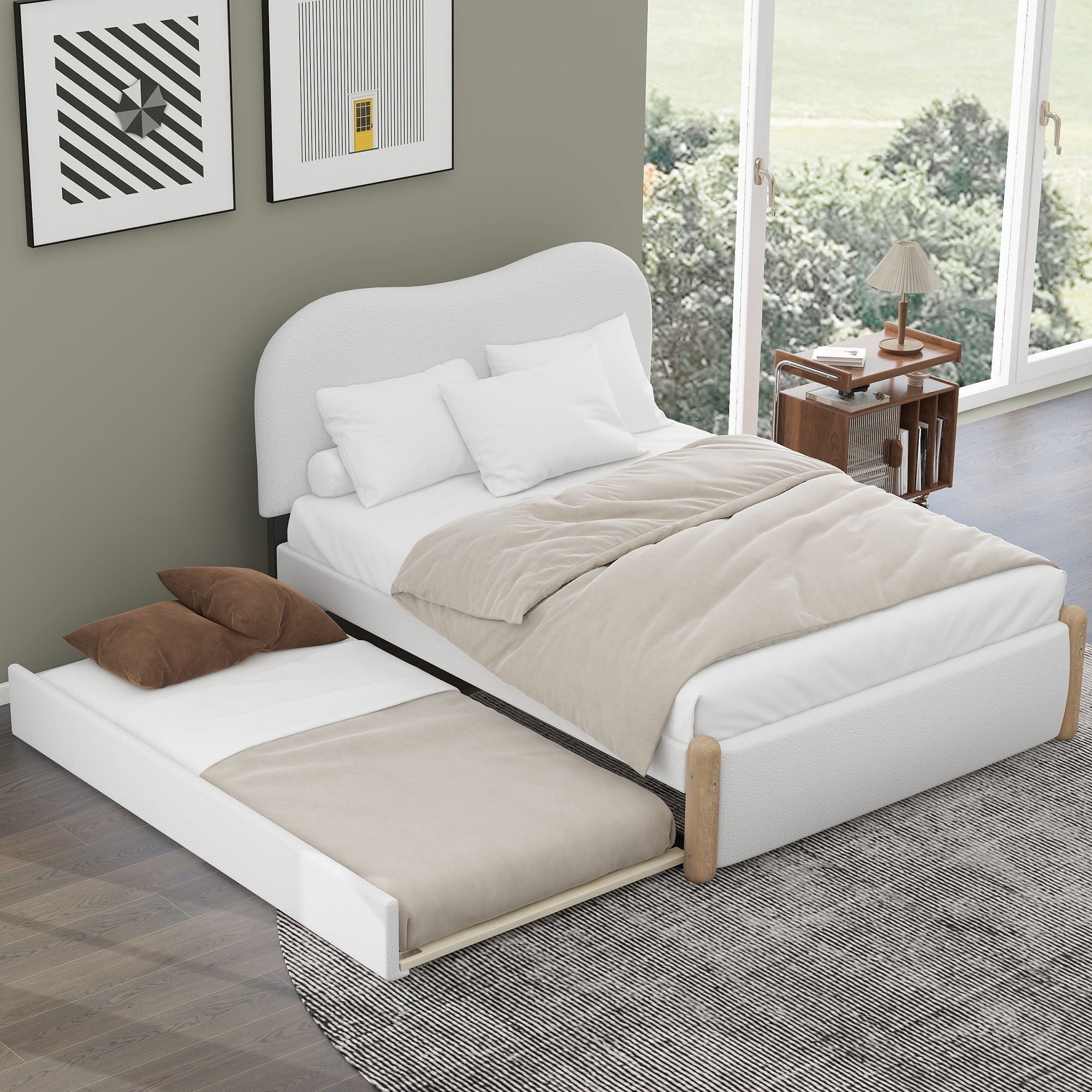 Ikea Bed frame, gray, Lönset Full/Double size, without mattress