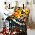 thumbnail image 5 of Halloween Blanket Haunted Throw Pumpkin Ghost Spooky Spider Webs Bat Black Cats Witch''s Hat Skull Potions Flannel Halloween Fleece Blankets and Throws (50" x 60"), 5 of 5