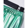 thumbnail image 6 of Miaeowve Kids Shiny Metallic Hip Hop Dance Pants for Boys Girls Pull-on Trousers 70s Party Disco Dancewear Blue Green 10, 6 of 7