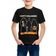 thumbnail image 1 of Halloween T-shirt - Three Halloween Ghosts Print, Boy's Novel Graphic Design T-shirt, Casual Comfy Tees For Summer, Boy's Clothing Tops For Daily activities, 1 of 6